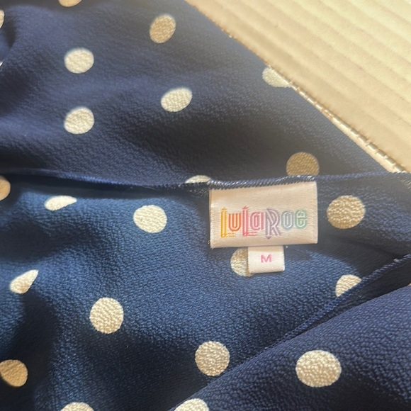 Lularoe Navy and white Polka Dot Cardigan shawl open from elbow length oversized - Picture 8 of 9